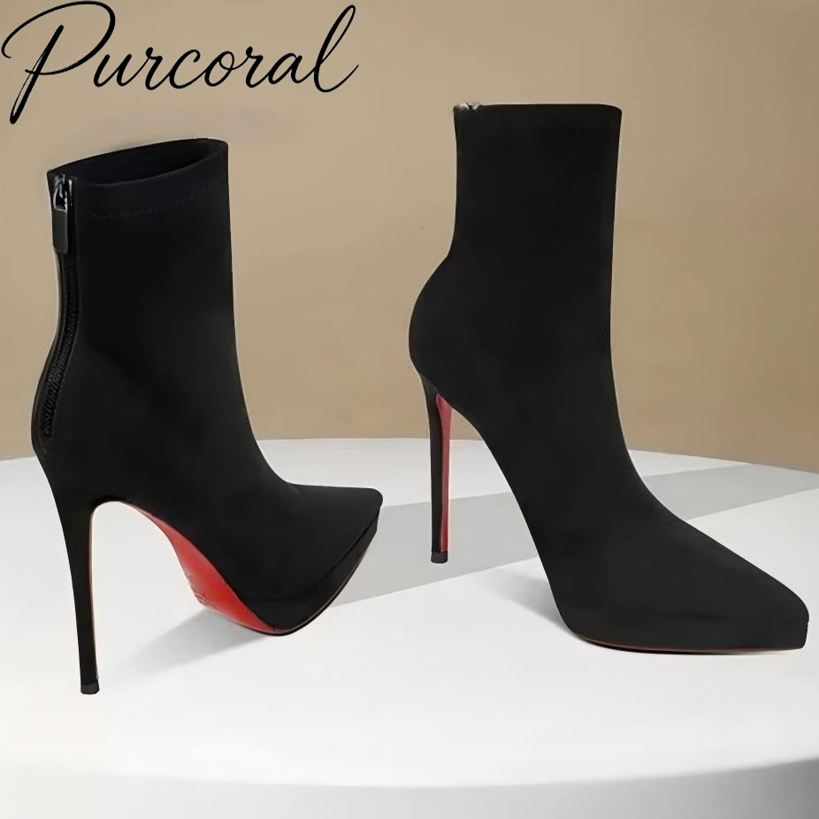 Eve Party - Pointed Toe Stretch Ankle Booties Women