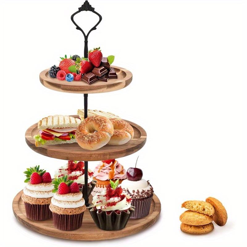 3Tier Cake Stand Acacia Wooden - Cupcake Stand Tier review and price