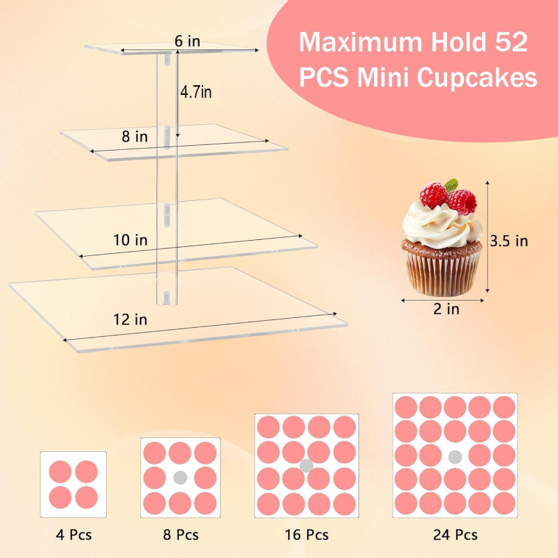 YestBuy 4 Tier Acrylic Cupcake - Cupcake Stand Tier review and price
