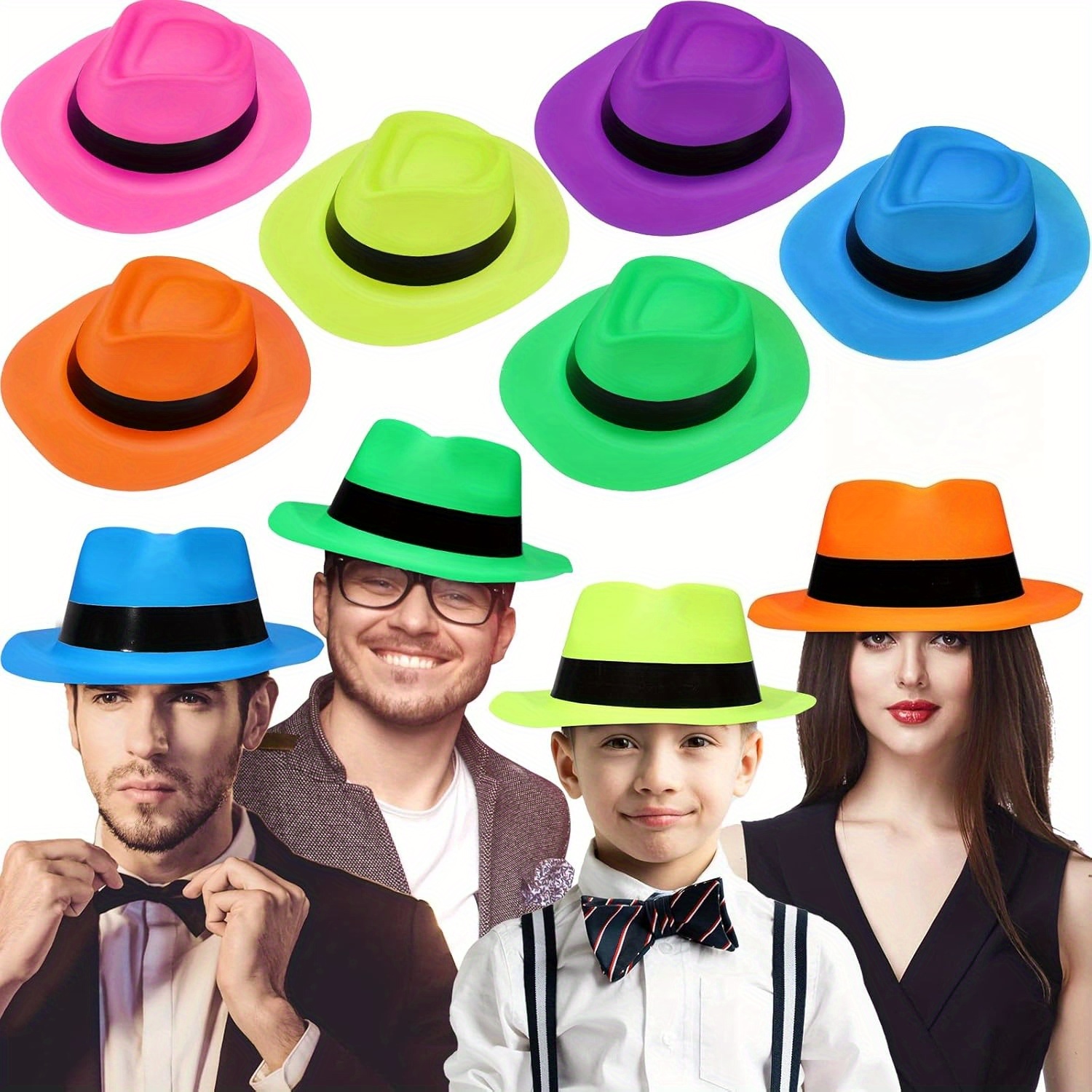 12 Pieces Neon Mafia Style Par - Party Hat Cone review and price