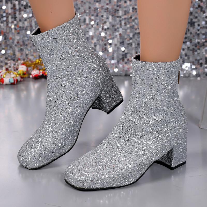 Luxury Sequin Thick High Heel  - Eve Party review and price