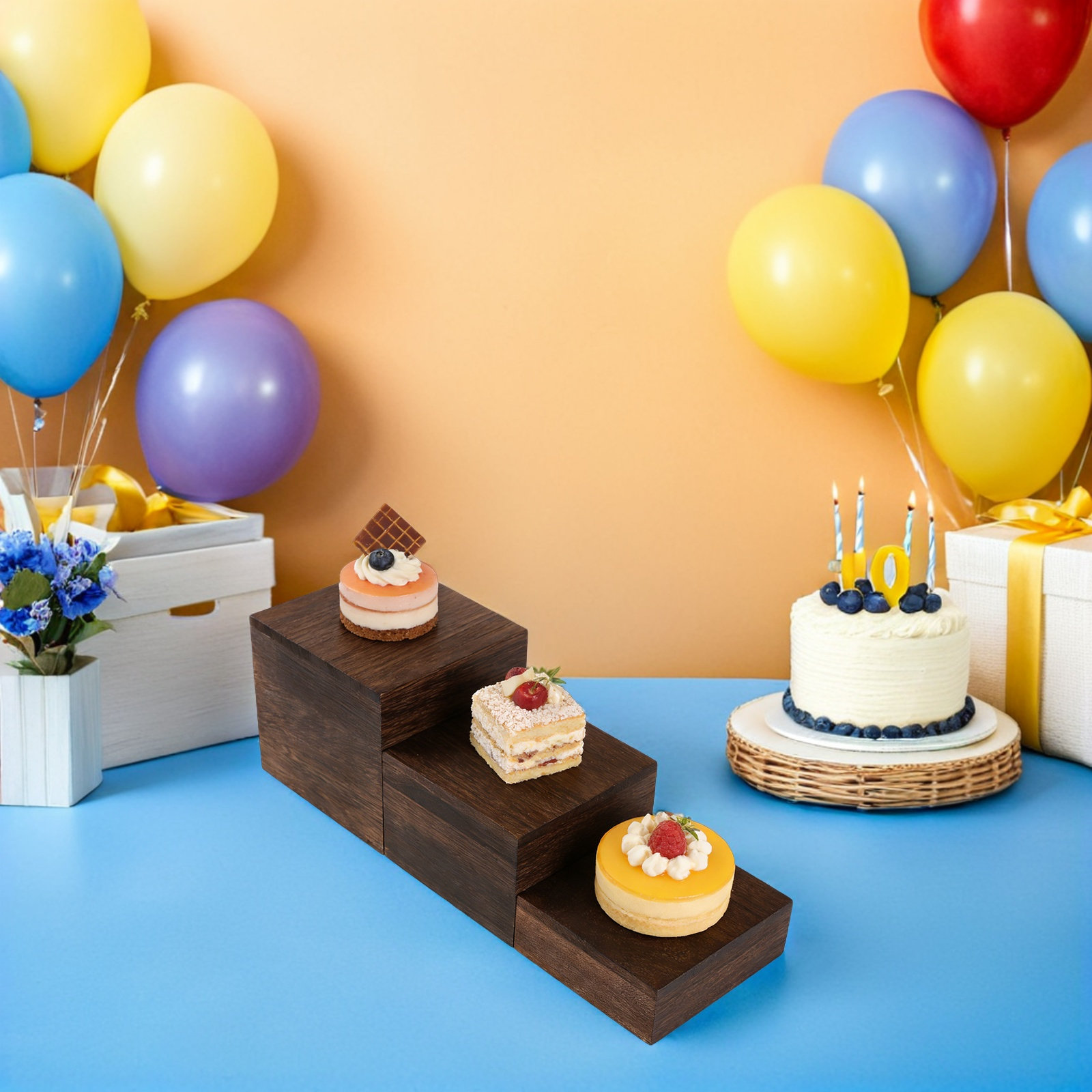3Pcs Wooden Cake Display Stand - Cupcake Stand Tier review and price