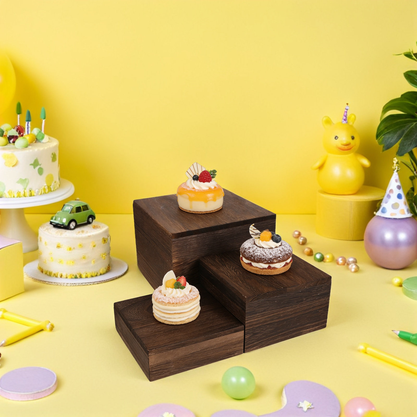 3Pcs Wooden Cake Display Stand - Cupcake Stand Tier review and price