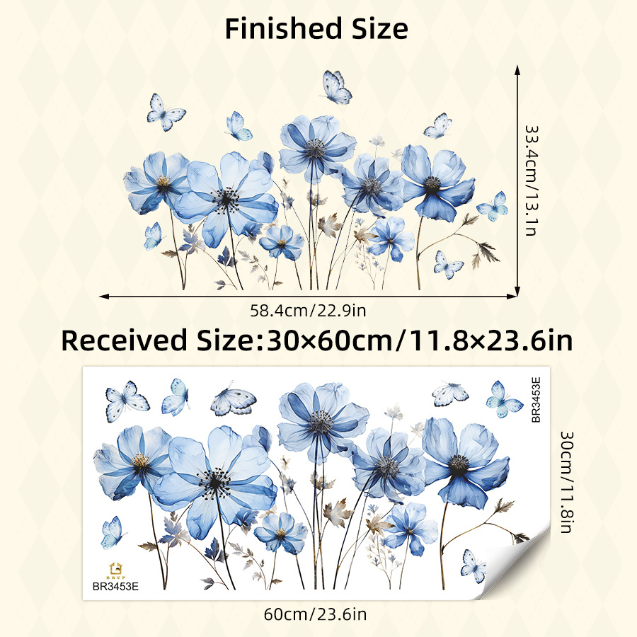 Fresh Blue Butterfly & Flower  - Flower Wall Panel review and price