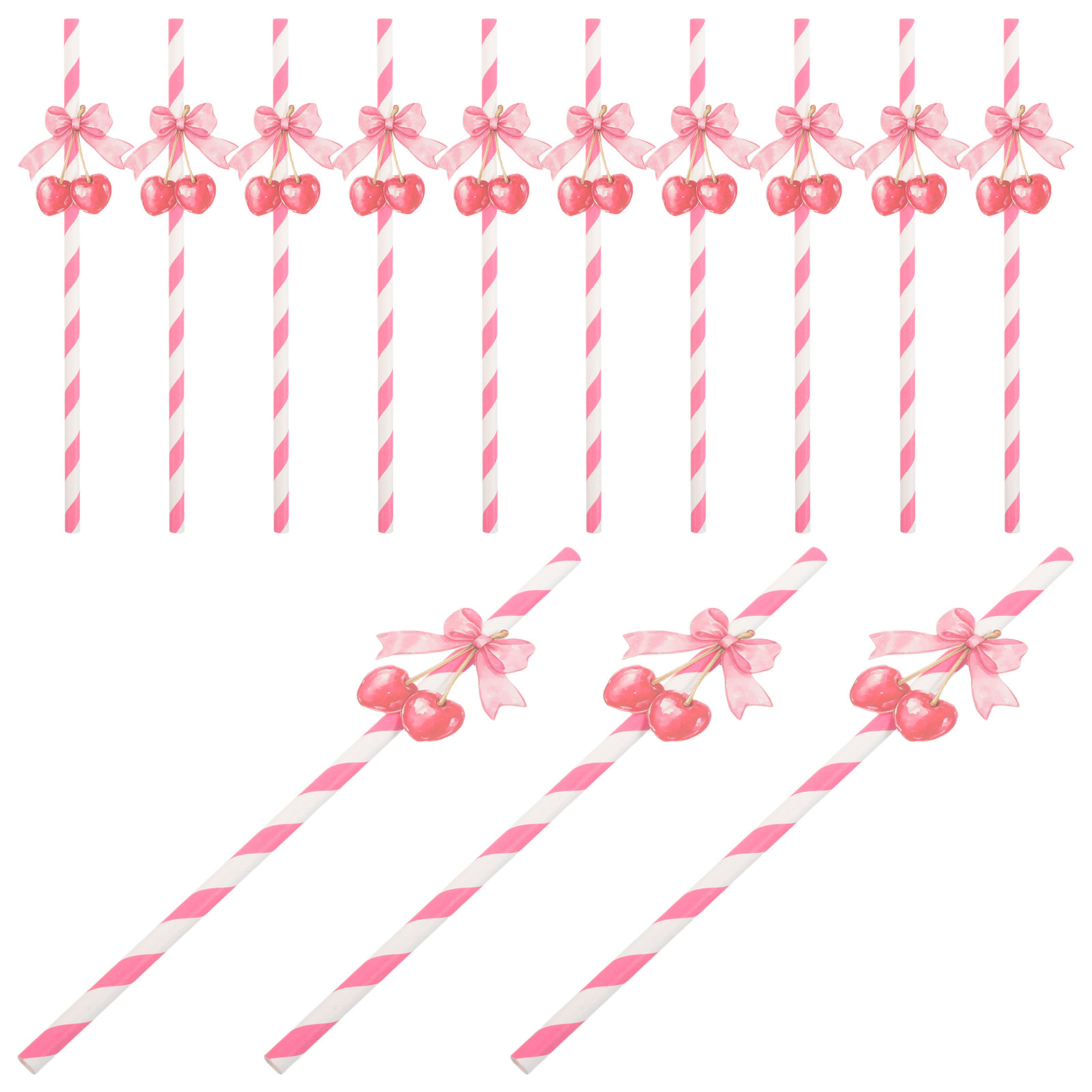 50Pcs Cherry Themed Paper Stra - Paper Straw Color review and price