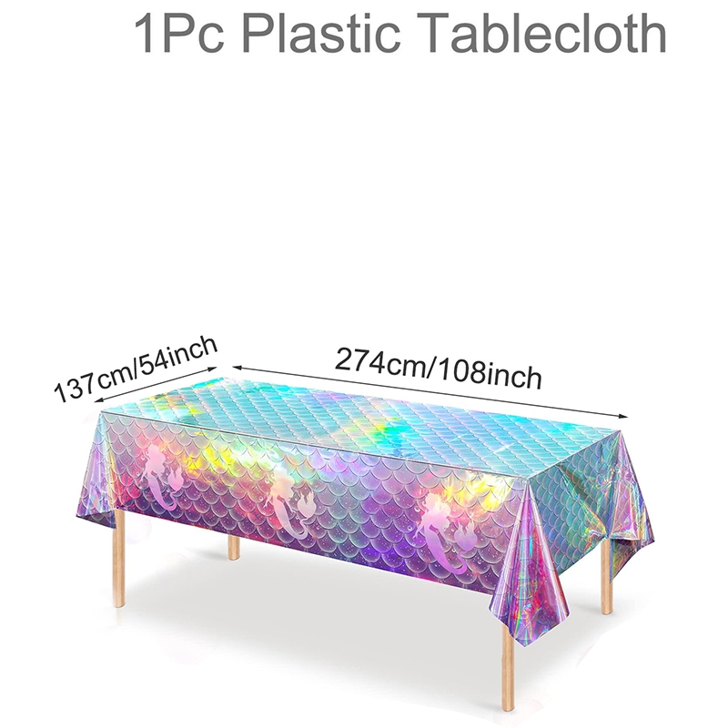 Laser Mermaid Birthday Table c - Table Cloth Disposable review and price